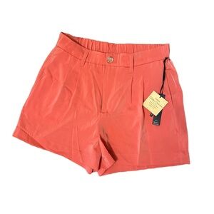 One5One- Ava Extra High Rise Satin Short, Coral